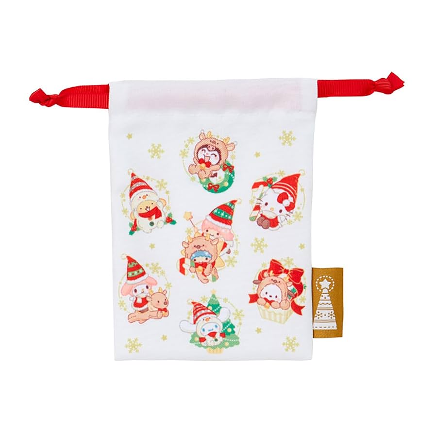 サンリオキャラクター リンリンクリスマス 3個セット Amazon.co.jp: サンリオ(SANRIO) 巾着セット（クリスマス